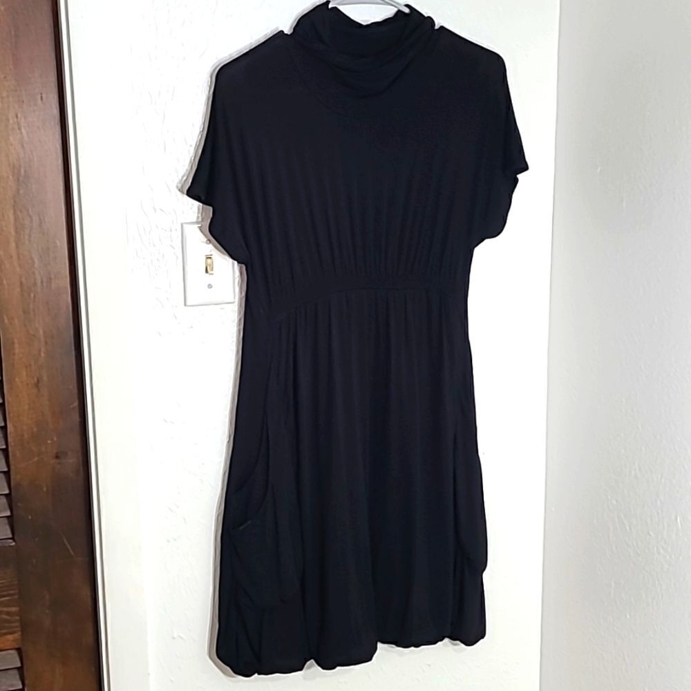 Zara Collection Black Mock Turtleneck Dress, Size Medium